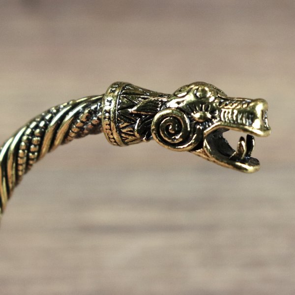 Metall Armband Drache - Farbe: Messing